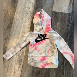 Nike Pink and Cream Tie-Dye Hoodie